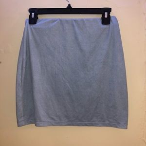Mixology Light Blue Suede Mini Skirt (Size L)